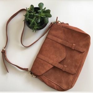 NWOT { Violetta } suede satchel Crossbody bag